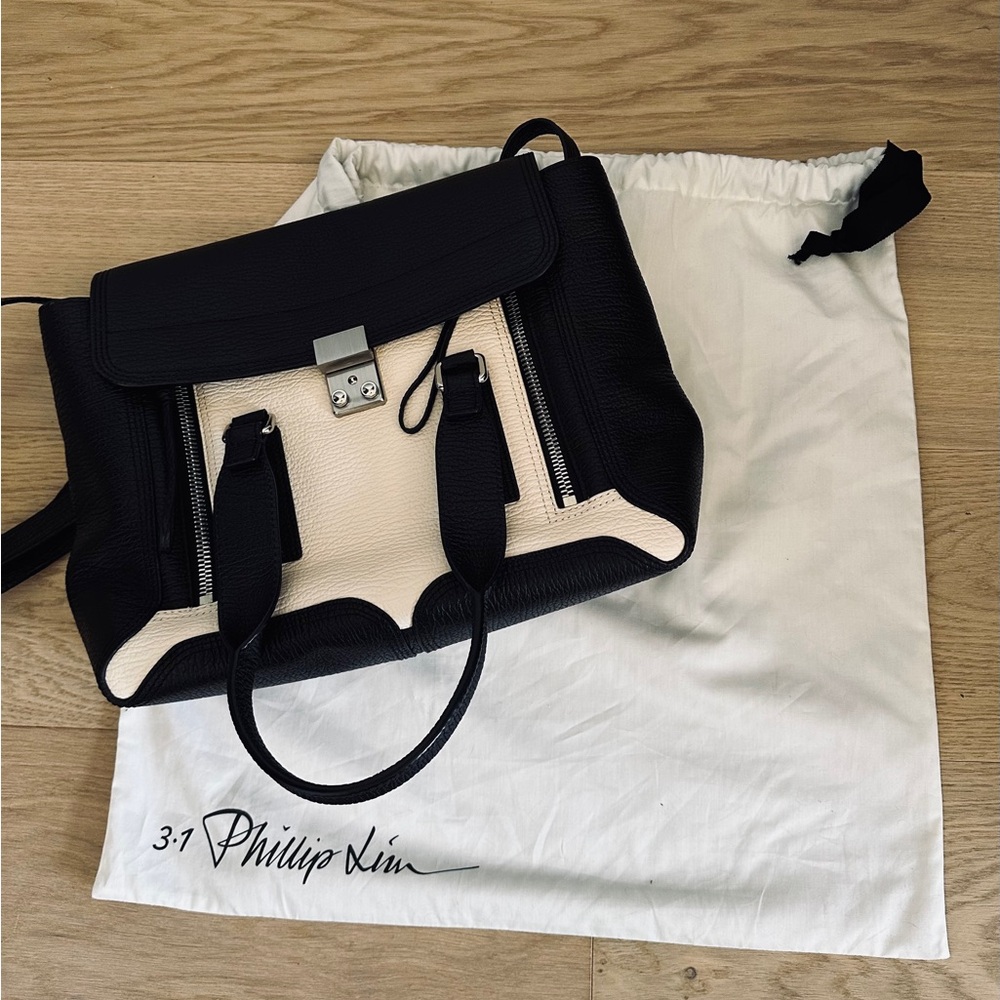 3.1 Phillip Lim Black and Cream Women's Pashli leather bag